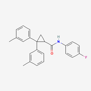 N-(4-fluorophenyl)-2,2-bis(3-methylphenyl)cyclopropane-1-carboxamide