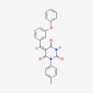 (5E)-1-(4-methylphenyl)-5-(3-phenoxybenzylidene)pyrimidine-2,4,6(1H,3H,5H)-trione