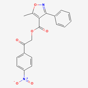 2-(4-Nitrophenyl)-2-oxoethyl 5-methyl-3-phenyl-1,2-oxazole-4-carboxylate