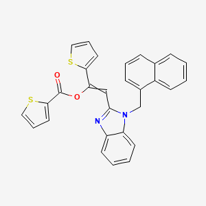 molecular formula C29H20N2O2S2 B11668180 2-[1-(1-Naphthalenylmethyl)-1H-benzimidazol-2-yl]-1-(2-thienyl)ethenyl 2-thiophenecarboxylate CAS No. 309938-25-8