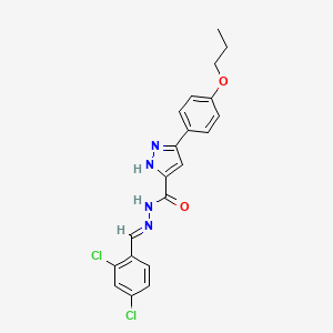 molecular formula C20H18Cl2N4O2 B11668188 N'-[(E)-(2,4-dichlorophenyl)methylidene]-3-(4-propoxyphenyl)-1H-pyrazole-5-carbohydrazide 