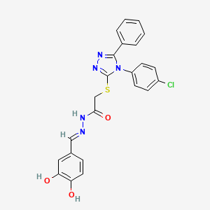 2-{[4-(4-chlorophenyl)-5-phenyl-4H-1,2,4-triazol-3-yl]sulfanyl}-N'-[(E)-(3,4-dihydroxyphenyl)methylidene]acetohydrazide