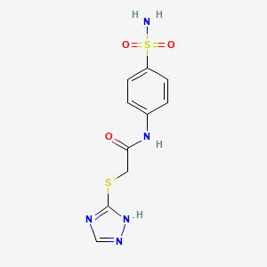 molecular formula C10H11N5O3S2 B11668243 N-(4-sulfamoylphenyl)-2-(1H-1,2,4-triazol-5-ylsulfanyl)acetamide 