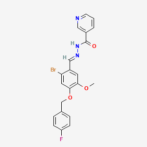 N'-[(E)-{2-bromo-4-[(4-fluorobenzyl)oxy]-5-methoxyphenyl}methylidene]pyridine-3-carbohydrazide