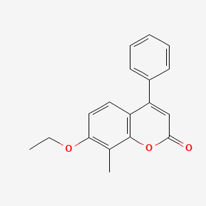 molecular formula C18H16O3 B11668271 7-ethoxy-8-methyl-4-phenyl-2H-chromen-2-one 