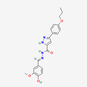 N'-[(E)-(4-hydroxy-3-methoxyphenyl)methylidene]-3-(4-propoxyphenyl)-1H-pyrazole-5-carbohydrazide