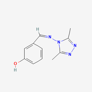 molecular formula C11H12N4O B11668301 3-[(Z)-[(3,5-Dimethyl-4H-1,2,4-triazol-4-YL)imino]methyl]phenol 