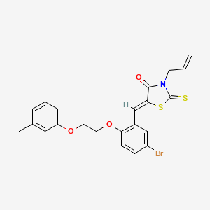 molecular formula C22H20BrNO3S2 B11668325 (5Z)-5-{5-bromo-2-[2-(3-methylphenoxy)ethoxy]benzylidene}-3-(prop-2-en-1-yl)-2-thioxo-1,3-thiazolidin-4-one 