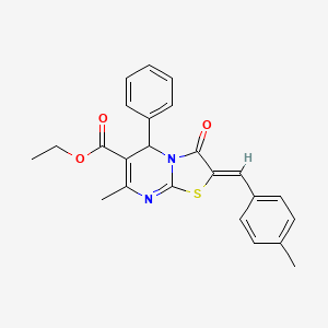 ethyl (2Z)-7-methyl-2-(4-methylbenzylidene)-3-oxo-5-phenyl-2,3-dihydro-5H-[1,3]thiazolo[3,2-a]pyrimidine-6-carboxylate