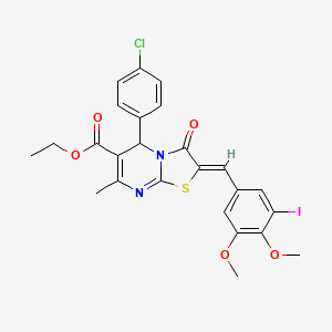 ethyl (2Z)-5-(4-chlorophenyl)-2-(3-iodo-4,5-dimethoxybenzylidene)-7-methyl-3-oxo-2,3-dihydro-5H-[1,3]thiazolo[3,2-a]pyrimidine-6-carboxylate