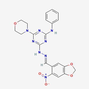 4-(morpholin-4-yl)-6-{(2E)-2-[(6-nitro-1,3-benzodioxol-5-yl)methylidene]hydrazinyl}-N-phenyl-1,3,5-triazin-2-amine