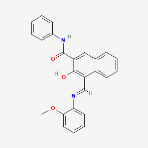 3-Hydroxy-4-[(E)-[(2-methoxyphenyl)imino]methyl]-N-phenylnaphthalene-2-carboxamide