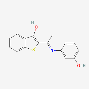 molecular formula C16H13NO2S B11668412 (2Z)-2-[1-(3-hydroxyanilino)ethylidene]-1-benzothiophen-3-one 