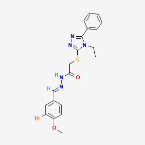 N'-[(E)-(3-bromo-4-methoxyphenyl)methylidene]-2-[(4-ethyl-5-phenyl-4H-1,2,4-triazol-3-yl)sulfanyl]acetohydrazide