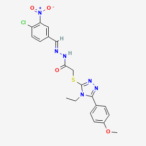 N'-[(E)-(4-chloro-3-nitrophenyl)methylidene]-2-{[4-ethyl-5-(4-methoxyphenyl)-4H-1,2,4-triazol-3-yl]sulfanyl}acetohydrazide