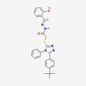 2-{[5-(4-tert-butylphenyl)-4-phenyl-4H-1,2,4-triazol-3-yl]sulfanyl}-N'-[(E)-(2-hydroxyphenyl)methylidene]acetohydrazide