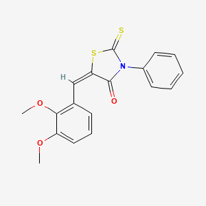 (5E)-5-[(2,3-dimethoxyphenyl)methylidene]-3-phenyl-2-sulfanylidene-1,3-thiazolidin-4-one