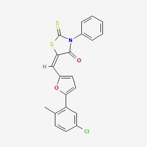 (5E)-5-{[5-(5-Chloro-2-methylphenyl)furan-2-YL]methylidene}-3-phenyl-2-sulfanylidene-1,3-thiazolidin-4-one