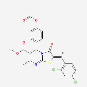 methyl (2Z)-5-[4-(acetyloxy)phenyl]-2-(2,4-dichlorobenzylidene)-7-methyl-3-oxo-2,3-dihydro-5H-[1,3]thiazolo[3,2-a]pyrimidine-6-carboxylate