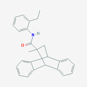 molecular formula C26H25NO B11668545 N-(2-ethylphenyl)-11-methyl-9,10-dihydro-9,10-ethanoanthracene-11-carboxamide 