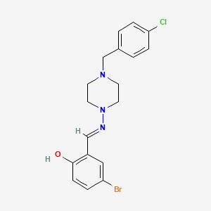 4-bromo-2-((E)-{[4-(4-chlorobenzyl)-1-piperazinyl]imino}methyl)phenol