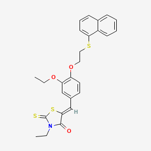 (5Z)-5-{3-ethoxy-4-[2-(naphthalen-1-ylsulfanyl)ethoxy]benzylidene}-3-ethyl-2-thioxo-1,3-thiazolidin-4-one