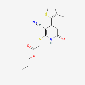 Butyl {[3-cyano-6-hydroxy-4-(3-methylthiophen-2-yl)-4,5-dihydropyridin-2-yl]sulfanyl}acetate