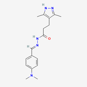 N'-{(E)-[4-(dimethylamino)phenyl]methylidene}-3-(3,5-dimethyl-1H-pyrazol-4-yl)propanohydrazide