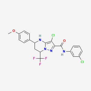 3-chloro-N-(3-chlorophenyl)-5-(4-methoxyphenyl)-7-(trifluoromethyl)-4,5,6,7-tetrahydropyrazolo[1,5-a]pyrimidine-2-carboxamide