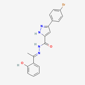 molecular formula C18H15BrN4O2 B11668667 3-(4-bromophenyl)-N'-[(1E)-1-(2-hydroxyphenyl)ethylidene]-1H-pyrazole-5-carbohydrazide 