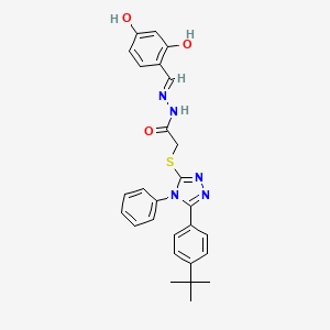 2-{[5-(4-tert-butylphenyl)-4-phenyl-4H-1,2,4-triazol-3-yl]sulfanyl}-N'-[(E)-(2,4-dihydroxyphenyl)methylidene]acetohydrazide