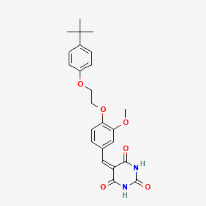 5-({4-[2-(4-Tert-butylphenoxy)ethoxy]-3-methoxyphenyl}methylidene)-1,3-diazinane-2,4,6-trione