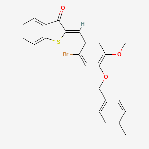 molecular formula C24H19BrO3S B11668709 (2Z)-2-{2-bromo-5-methoxy-4-[(4-methylbenzyl)oxy]benzylidene}-1-benzothiophen-3(2H)-one 