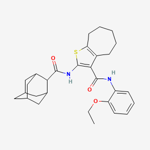 molecular formula C29H36N2O3S B11668732 2-(Adamantane-2-amido)-N-(2-ethoxyphenyl)-4H,5H,6H,7H,8H-cyclohepta[B]thiophene-3-carboxamide 