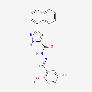 (E)-N'-(5-bromo-2-hydroxybenzylidene)-3-(naphthalen-1-yl)-1H-pyrazole-5-carbohydrazide