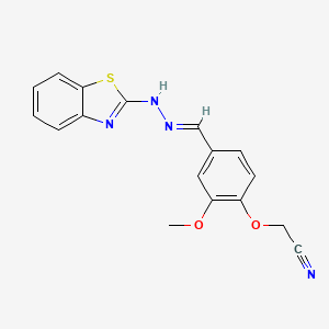 (4-{(E)-[2-(1,3-benzothiazol-2-yl)hydrazinylidene]methyl}-2-methoxyphenoxy)acetonitrile