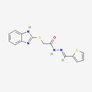 2-(1H-benzimidazol-2-ylsulfanyl)-N'-[(E)-thiophen-2-ylmethylidene]acetohydrazide