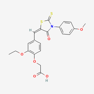 (2-ethoxy-4-{(E)-[3-(4-methoxyphenyl)-4-oxo-2-thioxo-1,3-thiazolidin-5-ylidene]methyl}phenoxy)acetic acid