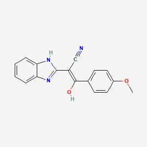 molecular formula C17H13N3O2 B11668777 2-(1,3-dihydro-2H-benzimidazol-2-ylidene)-3-(4-methoxyphenyl)-3-oxopropanenitrile 