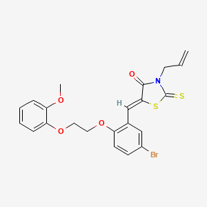 (5Z)-5-{5-bromo-2-[2-(2-methoxyphenoxy)ethoxy]benzylidene}-3-(prop-2-en-1-yl)-2-thioxo-1,3-thiazolidin-4-one