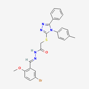 N'-[(E)-(5-bromo-2-methoxyphenyl)methylidene]-2-{[4-(4-methylphenyl)-5-phenyl-4H-1,2,4-triazol-3-yl]sulfanyl}acetohydrazide