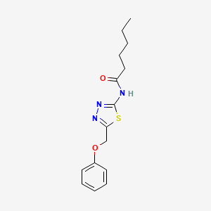 molecular formula C15H19N3O2S B11668808 N-[5-(phenoxymethyl)-1,3,4-thiadiazol-2-yl]hexanamide 