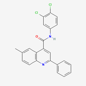 molecular formula C23H16Cl2N2O B11668818 N-(3,4-dichlorophenyl)-6-methyl-2-phenylquinoline-4-carboxamide 