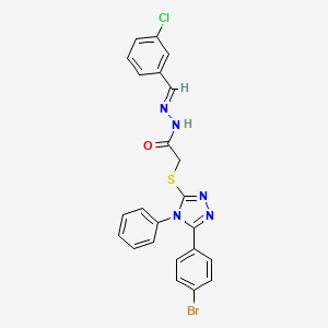 molecular formula C23H17BrClN5OS B11668832 2-{[5-(4-bromophenyl)-4-phenyl-4H-1,2,4-triazol-3-yl]sulfanyl}-N'-[(E)-(3-chlorophenyl)methylidene]acetohydrazide CAS No. 303103-22-2