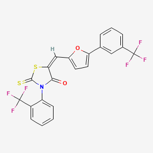 (5E)-2-Sulfanylidene-3-[2-(trifluoromethyl)phenyl]-5-({5-[3-(trifluoromethyl)phenyl]furan-2-YL}methylidene)-1,3-thiazolidin-4-one