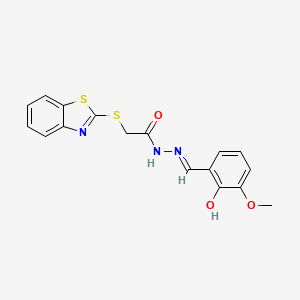 2-(1,3-benzothiazol-2-ylsulfanyl)-N'-[(E)-(2-hydroxy-3-methoxyphenyl)methylidene]acetohydrazide