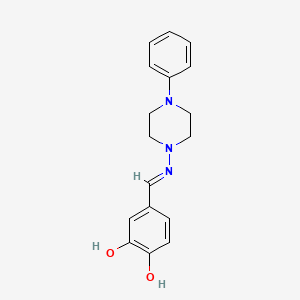 4-[(E)-(4-phenylpiperazin-1-yl)iminomethyl]benzene-1,2-diol