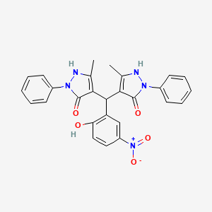 4-[(5-hydroxy-3-methyl-1-phenyl-1H-pyrazol-4-yl)(2-hydroxy-5-nitrophenyl)methyl]-3-methyl-1-phenyl-1H-pyrazol-5-ol