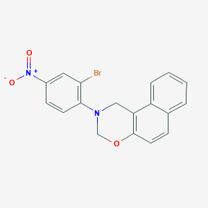 molecular formula C18H13BrN2O3 B11668904 2-(2-bromo-4-nitrophenyl)-2,3-dihydro-1H-naphtho[1,2-e][1,3]oxazine 