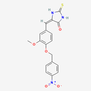 (5E)-5-{3-methoxy-4-[(4-nitrobenzyl)oxy]benzylidene}-2-thioxoimidazolidin-4-one